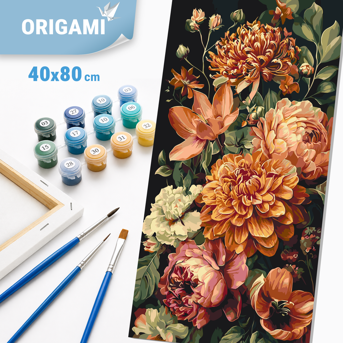 Maľovanie podľa čísel na ráme 40*80 cm - Ušľachtilá kytica - Kvety - LW 5196