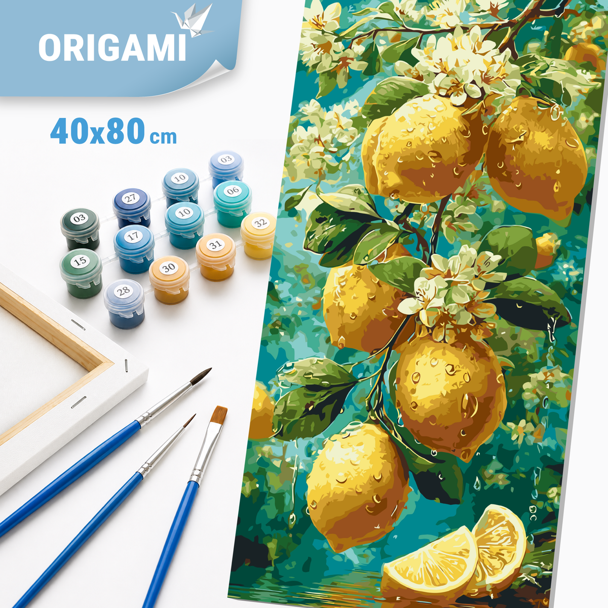 Maľovanie podľa čísel na ráme 40*80 cm - Kvet citrónovej záhrady - Zátišie - LW 5198