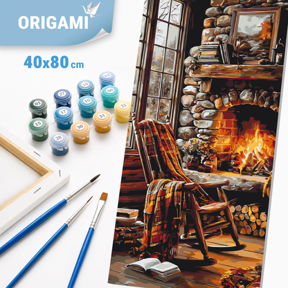 Maľovanie podľa čísel na ráme 40*80 cm - Domáci krb - Zátišie - LW 5202