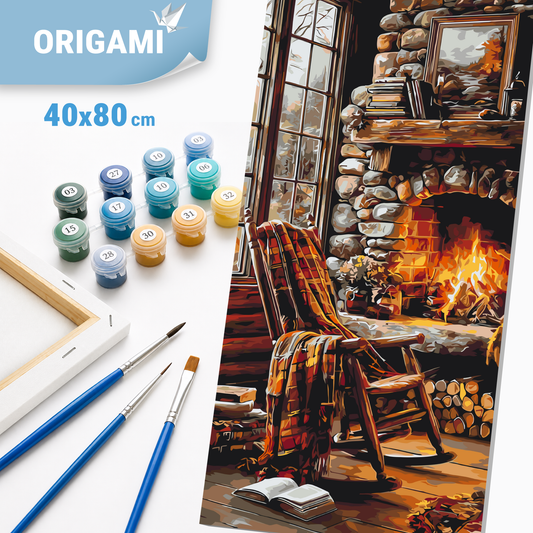 Maľovanie podľa čísel na ráme 40*80 cm - Domáci krb - Zátišie - LW 5202