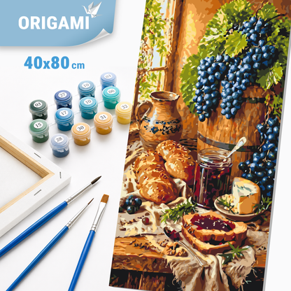 Maľovanie podľa čísel na ráme 40*80 cm - Hroznová symfónia - Zátišie - LW 5208