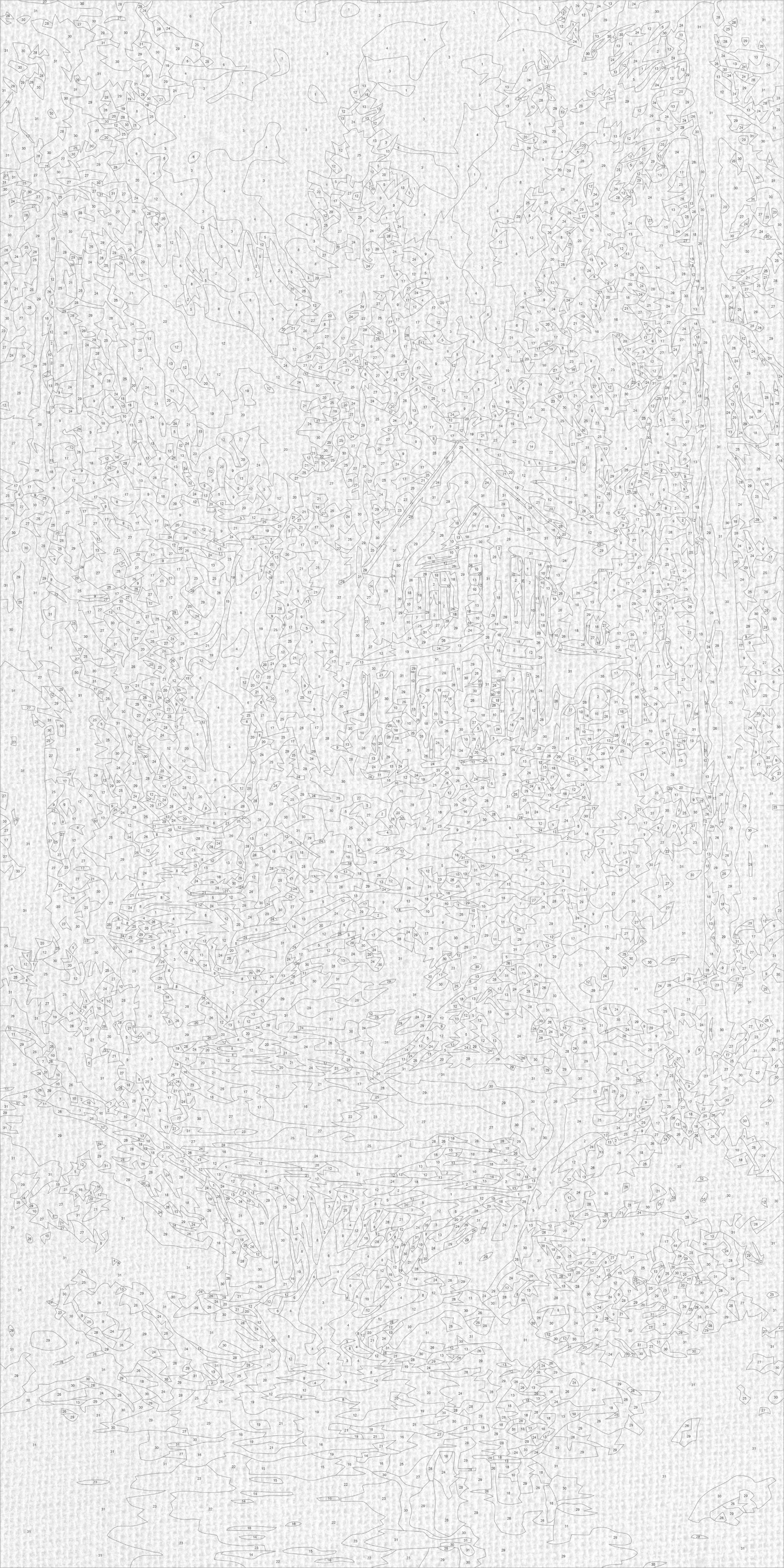 Maľovanie podľa čísel na ráme 40*80 cm - Domček pri vodopáde - Krajinka - LW 5213