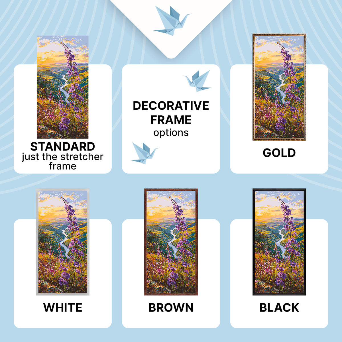 Maľovanie podľa čísel na ráme 40*80 cm - Levanduľová cesta - Krajinka - LW 5214