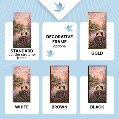 Maľovanie podľa čísel na ráme 40*80 cm - Bociany pre šťastie - Zvieratá/Krajinka - LW 5215