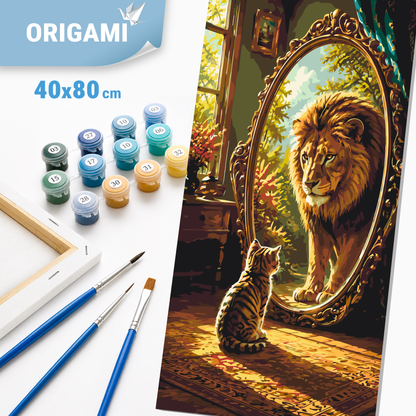 Maľovanie podľa čísel na ráme 40*80 cm - Vidieť v sebe leva - Zvieratá - LW 5227