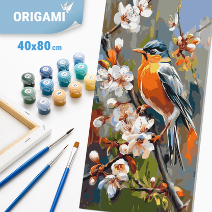 Maľovanie podľa čísel na ráme 40*80 cm - Vtáčik šťastia - Zvieratá/Krajinka - LW 5231