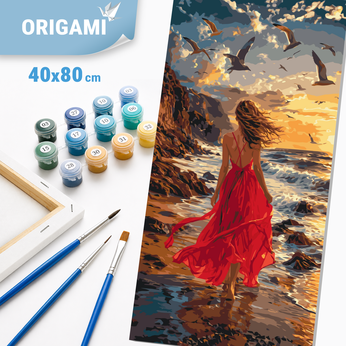 Maľovanie podľa čísel na ráme 40*80 cm - Naproti horizontu - Krajinka/Ľudia - LW 5241