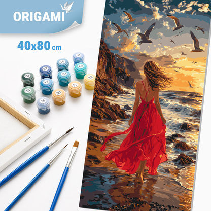 Maľovanie podľa čísel na ráme 40*80 cm - Naproti horizontu - Krajinka/Ľudia - LW 5241