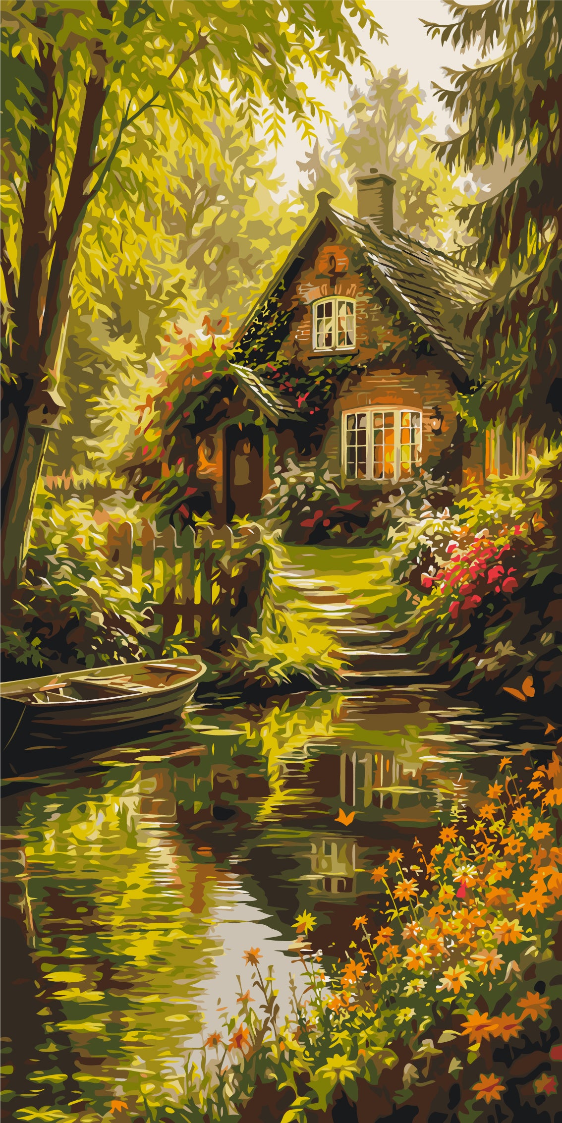 Maľovanie podľa čísel na ráme 40*80 cm - Lesná rozprávka - Krajinka - LW 5242