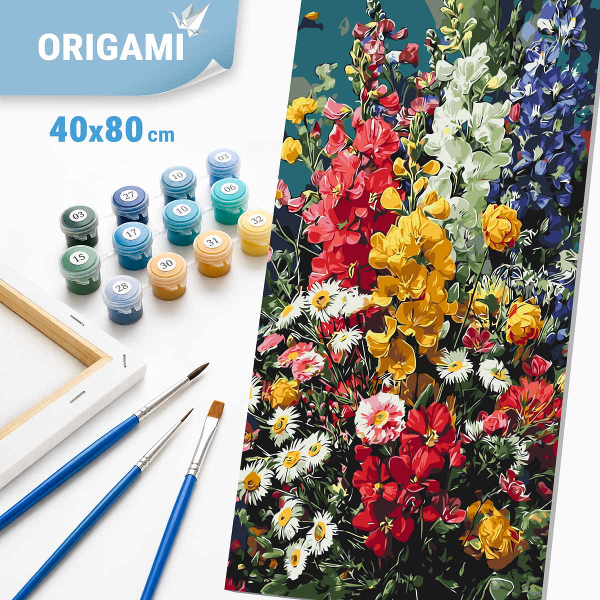 Maľovanie podľa čísel na ráme 40*80 cm - Slnečná symfónia - Kvety - LW 5245