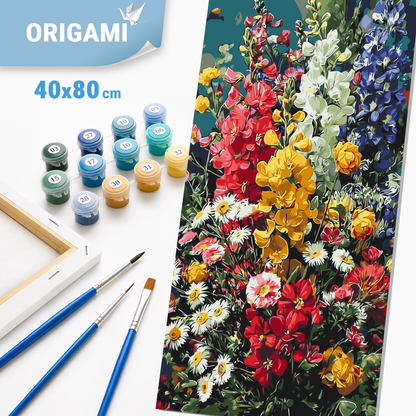 Maľovanie podľa čísel na ráme 40*80 cm - Slnečná symfónia - Kvety - LW 5245