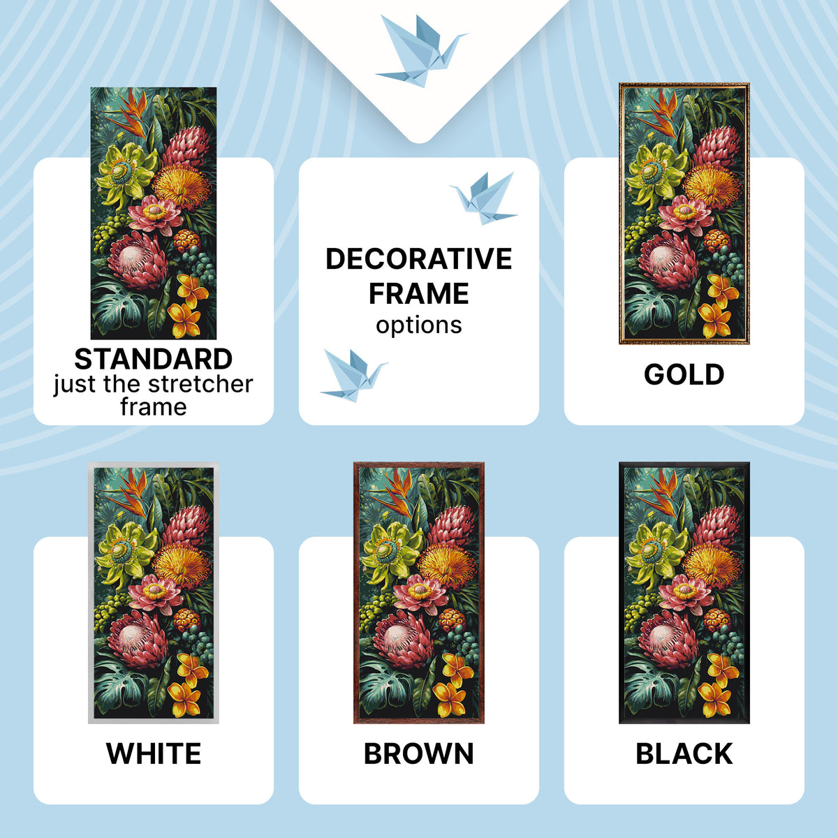 Maľovanie podľa čísel na ráme 40*80 cm - Tropická symfónia - Kvety - LW 5251