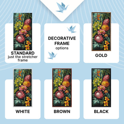 Maľovanie podľa čísel na ráme 40*80 cm - Tropická symfónia - Kvety - LW 5251