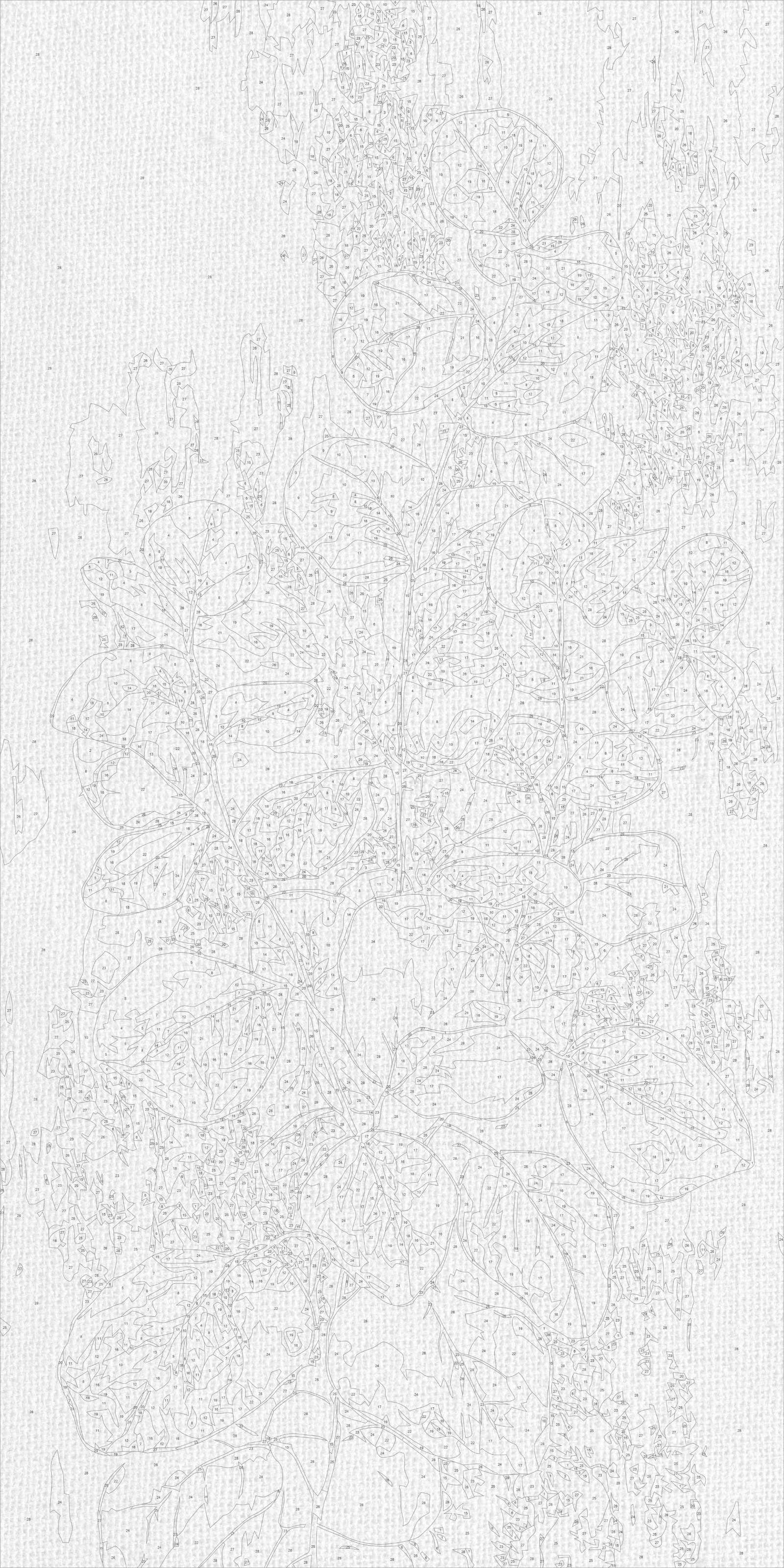 Maľovanie podľa čísel na ráme 40*80 cm - Eukalyptus - Kvety s metalickými farbami - LW 5252
