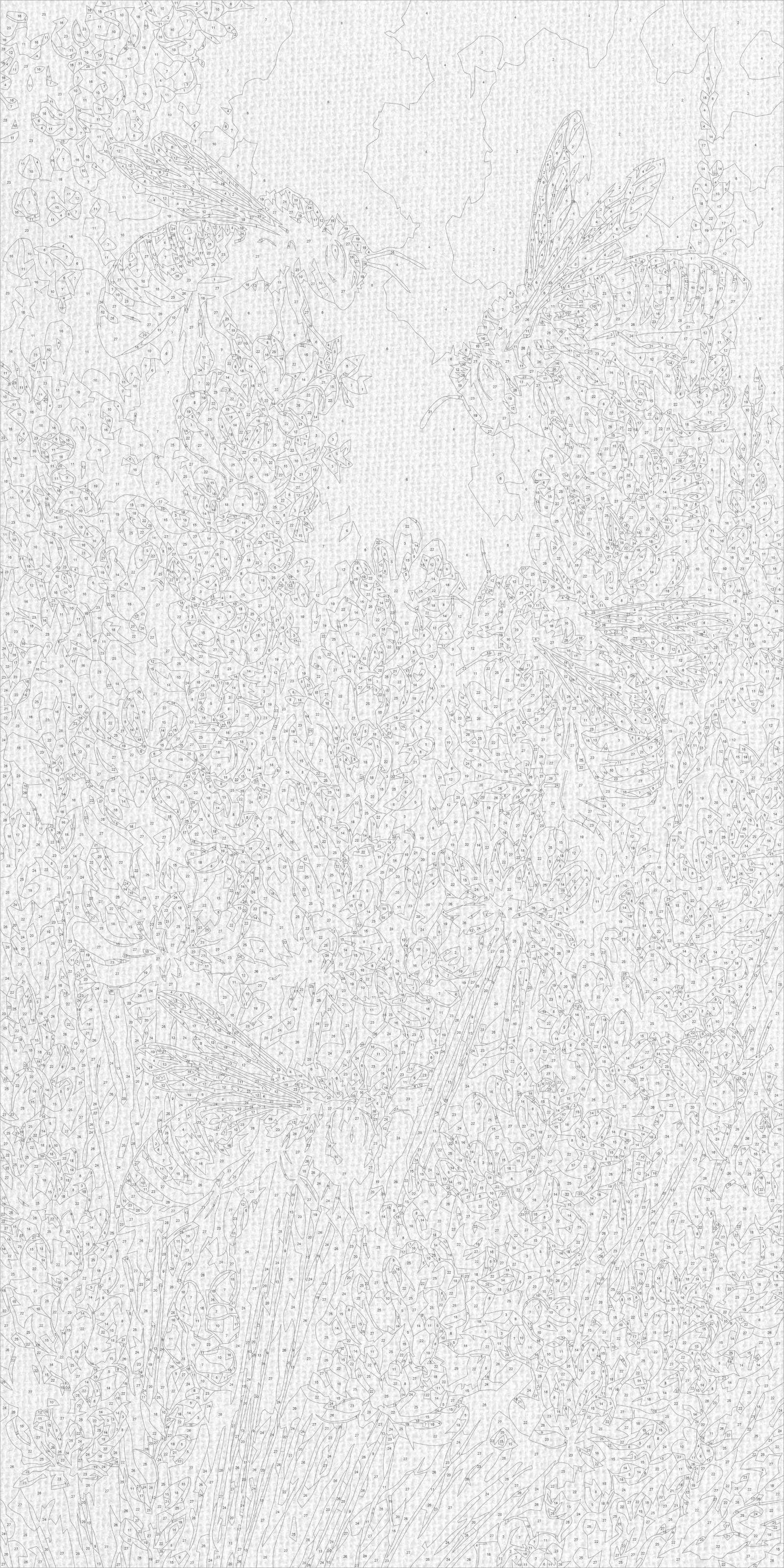 Maľovanie podľa čísel na ráme 40*80 cm - Včely v levanduli - Kvety/Krajinka - LW 5256