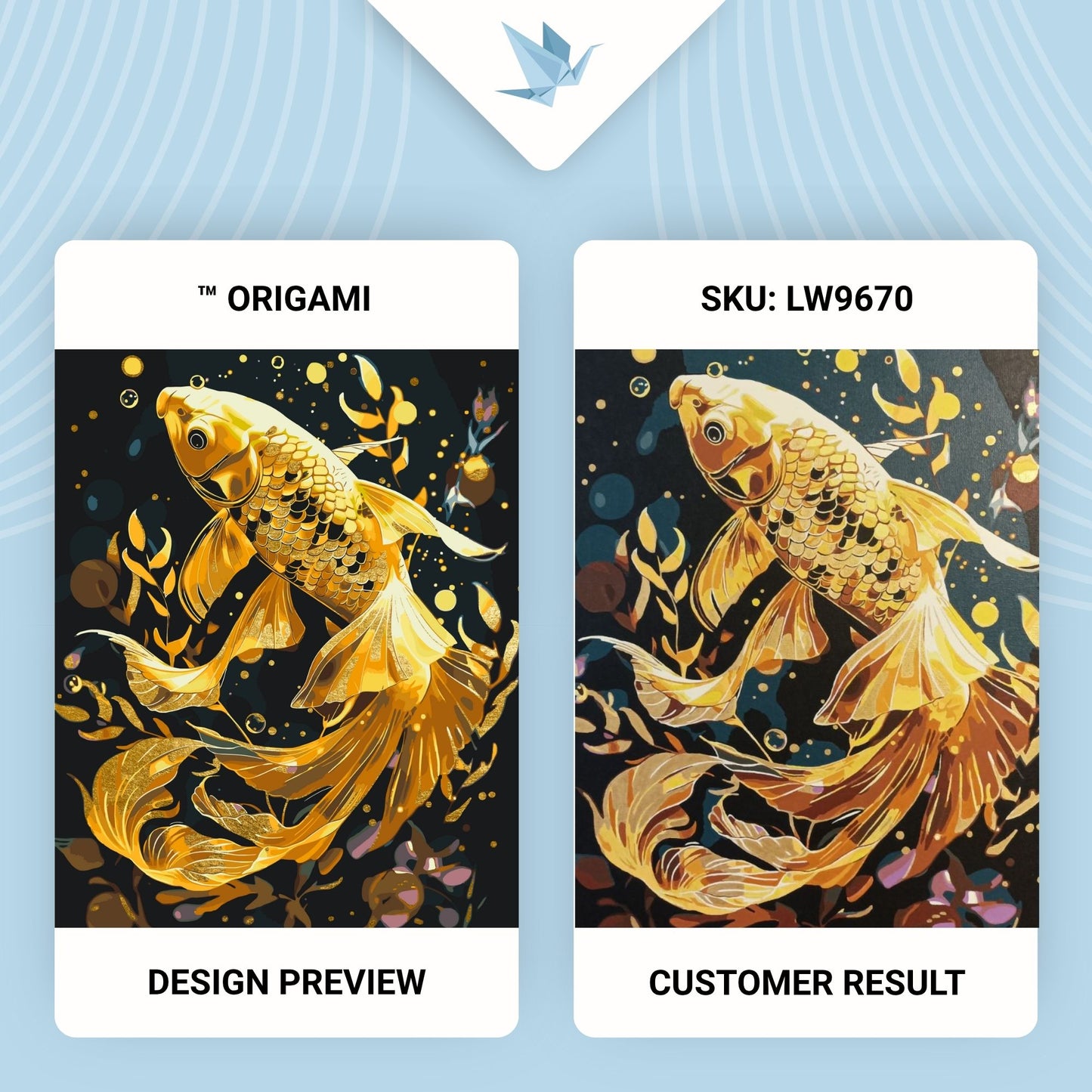 Maľovanie podľa čísel Zvieratá. Zlatá rybka s metalickými farbami 40*50 cm LW 9670