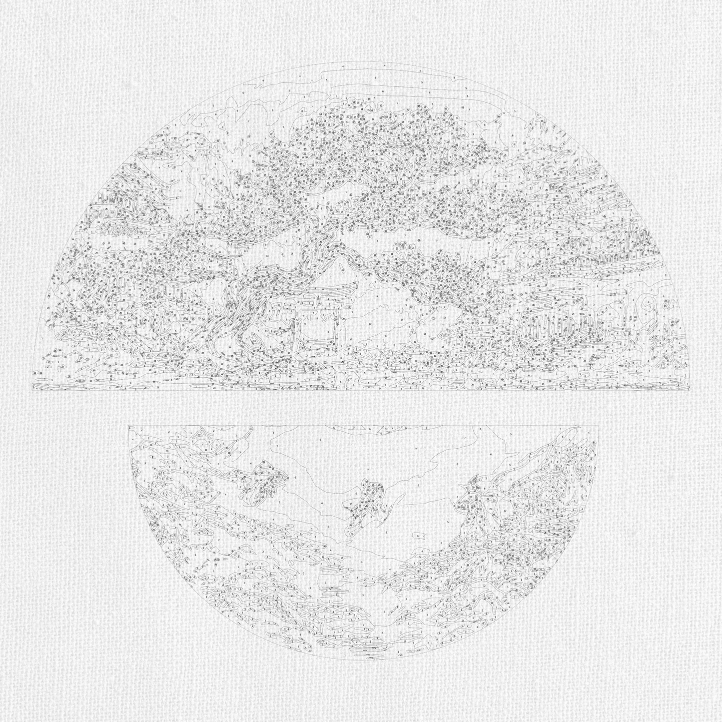 Maľovanie podľa čísel Krajina. Mágia dvoch svetov s metalickými farbami (polkruhy) 70×70 cm OSR 1011