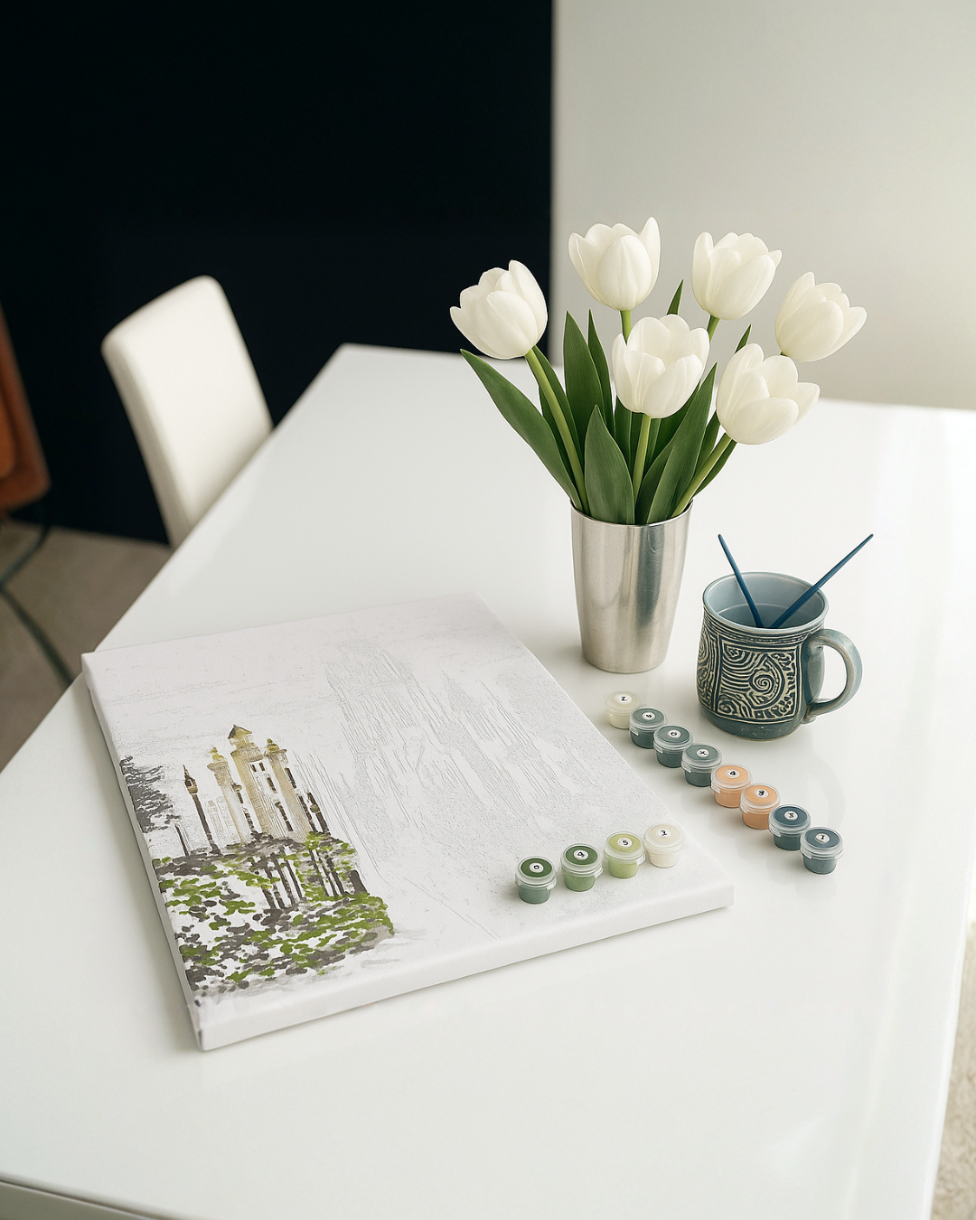 Maľovanie podľa čísel - Zlato vesmíru s metalickými farbami (triptych) 40×150 cm LW 7000