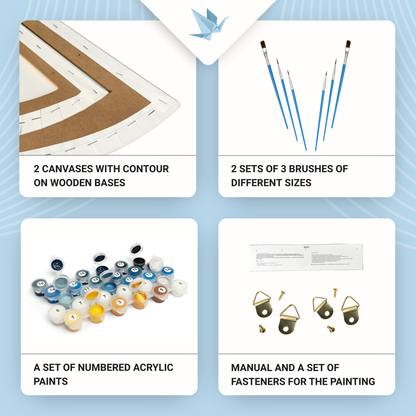 Maľovanie podľa čísel Mágia nočnej krajiny s metalickými farbami (polkruhy) 70×70 cm OSR 1006