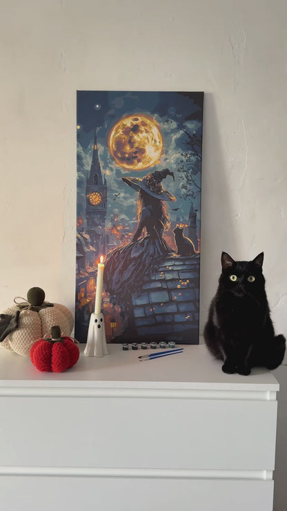 Maľovanie podľa čísel na ráme 40*80 cm Mladá čarodejnica s metalickými farbami LW 5130