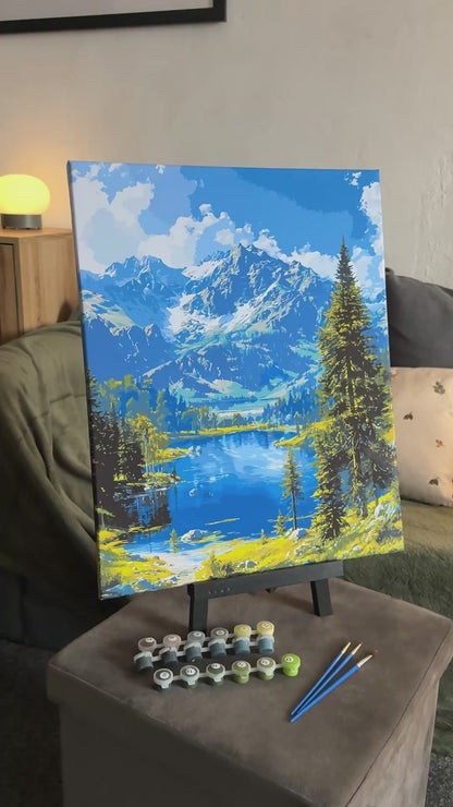 Maľovanie podľa čísel na ráme 40*50 cm krajinka – Horský pokoj LW 30990