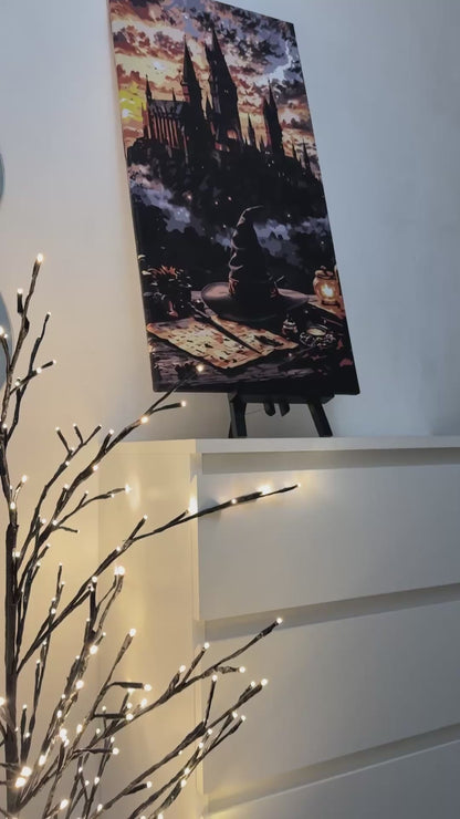 Maľovanie podľa čísel na ráme 40*80 cm. Atmosféra mágie Rokfortu LW 5172